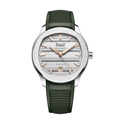 Piaget Polo Signature Date Automatik Uhr 42 mm Stahl Graues Zifferblatt