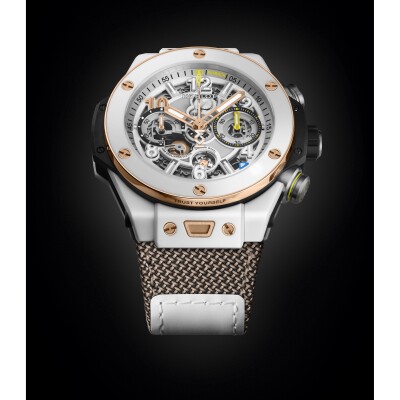 Hublot Big Bang Reloaded Kylian Mbappé Chronograph Uhr 44 mm Weiße Keramik