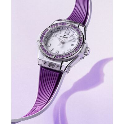 Hublot Big Bang One Click Joyful Steel Purple Uhr 33 mm Stahl & Amethyst