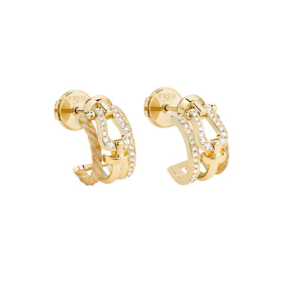 Fred Force 10 Earrings Rose Gold and Diamonds