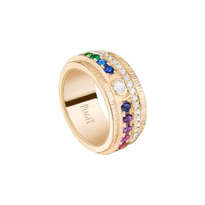 Bague Possession Diamant Pierre Précieuse Pierre Fine Or Rose