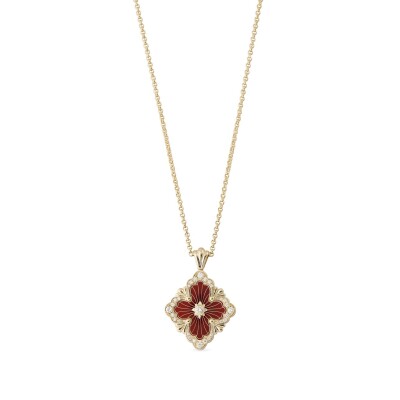 Buccellati Opera Tulle Pendentif Or Jaune et Émail Rouge