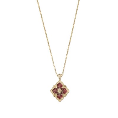 Buccellati Opera Tulle Pendant Yellow Gold and Red Enamel