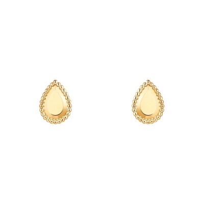 Serpent Bohème Asymmetrical Stud Earrings in Yellow Gold and Diamonds