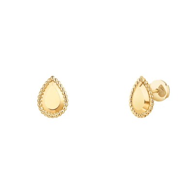Serpent Bohème Asymmetrical Stud Earrings in Yellow Gold and Diamonds