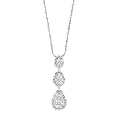 Serpent Bohème 3 Motif Pendant in White Gold and Diamonds
