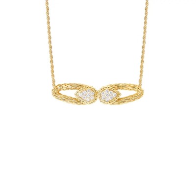 Serpent Bohème Vintage Pendant in Yellow Gold and Diamonds