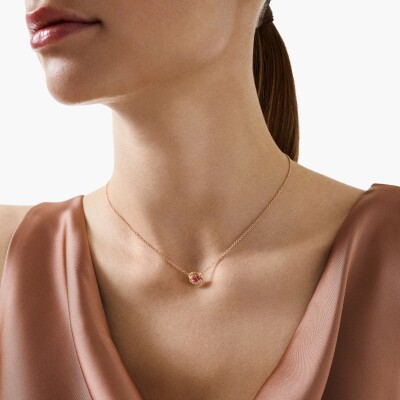 Piaget Rose Pendant in Rose Gold and Pink Sapphire