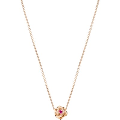 Piaget Rose Pendant in Rose Gold and Pink Sapphire