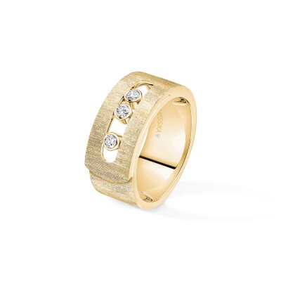 Messika Move Noa Ciselé Ring in Yellow Gold and Diamond