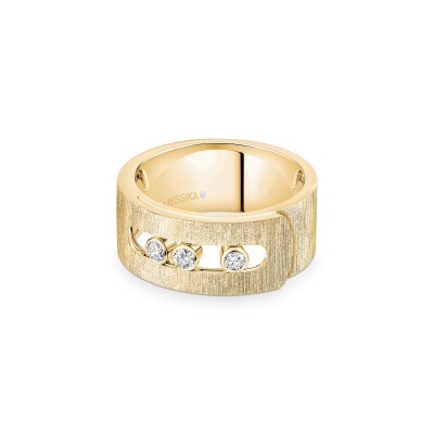 Messika Move Noa Ciselé Ring in Yellow Gold and Diamond