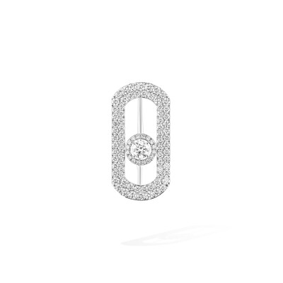 Messika So Move Pavé Brooch in White Gold and Diamonds