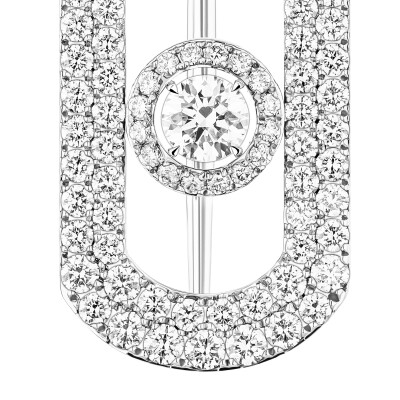 Messika So Move Pavé Brooch in White Gold and Diamonds