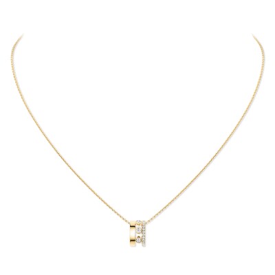 Messika Move Romane Large Model Pendant Necklace in Yellow Gold and Diamonds