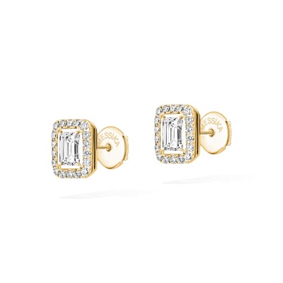 Messika Joy Emerald-Cut Diamond Stud Earrings in Yellow Gold