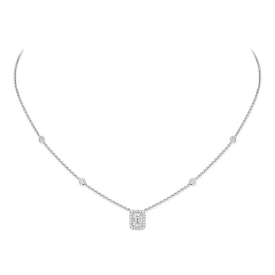 Messika Joy Emerald-Cut Diamond Necklace in White Gold