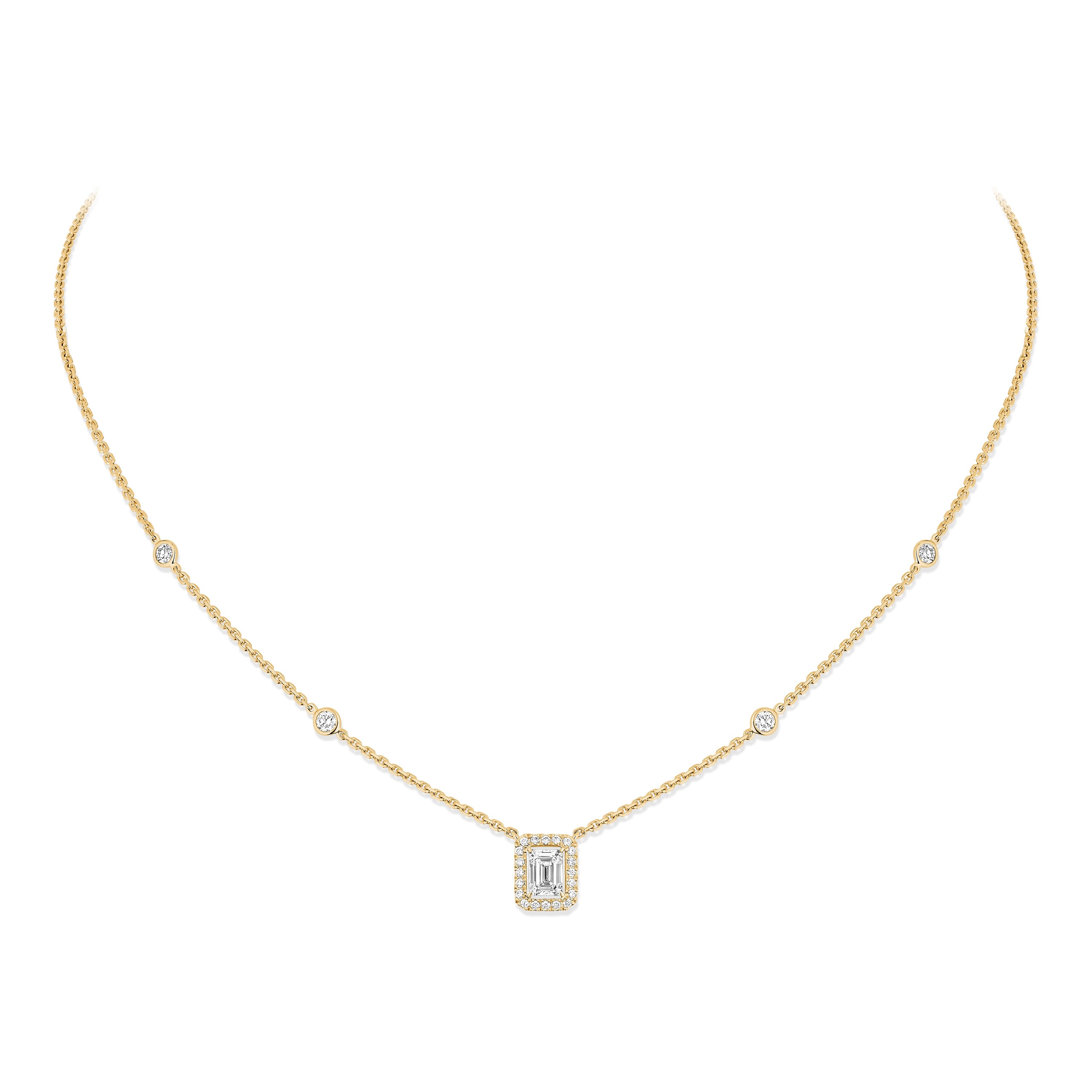 Collier Joy taille émeraude Messika en or jaune et diamants
