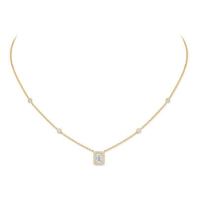 Messika Joy Emerald-Cut Diamond Necklace in Yellow Gold