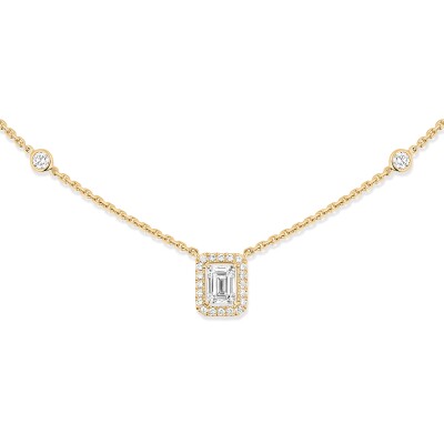 Messika Joy Emerald-Cut Diamond Necklace in Yellow Gold