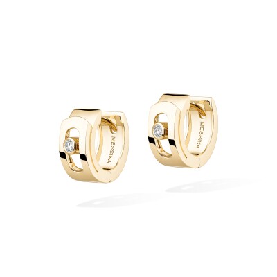 Messika Move Noa Hoop Earrings in Yellow Gold and Diamonds