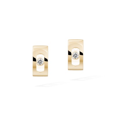 Messika Move Noa Hoop Earrings in Yellow Gold and Diamonds