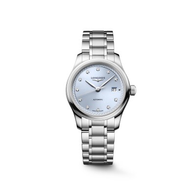 Longines Master Collection 30 mm Watch with Frosted Blue Sunray Dial