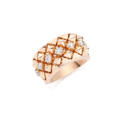 Kasbah ring, pink gold and diamonds