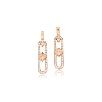 Pendants d'oreille Kasbah en or rose et diamants