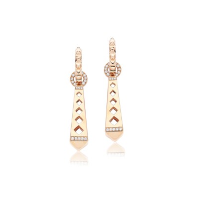 Kasbah earings, pink gold and diamonds