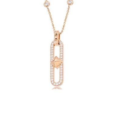 Kasbah pendant, pink gold and diamonds