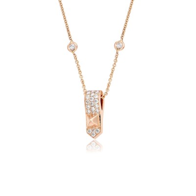 Kasbah pendant, pink gold and diamonds