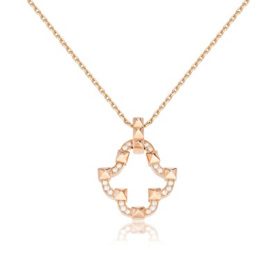 Kasbah pendant, pink gold and diamonds
