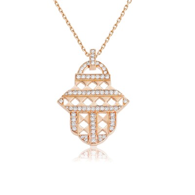 Kasbah pendant, pink gold and diamonds