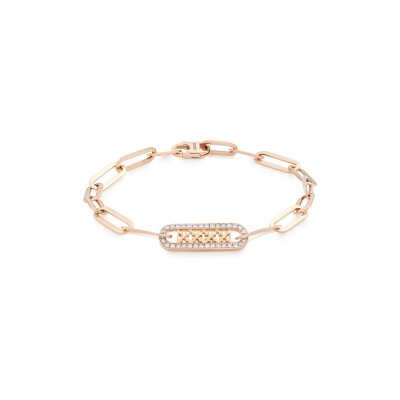 Gourmette moucharabieh en or rose et diamants