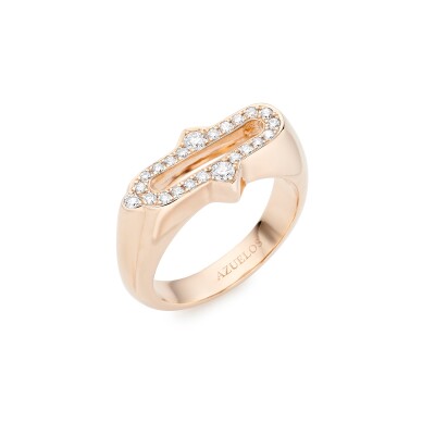 Bague Khmissa in love en or rose et diamants