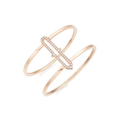 Manchette Khmissa in love en or rose et diamants