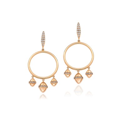 Boucles d'oreilles Tazzarine en or rose et diamants