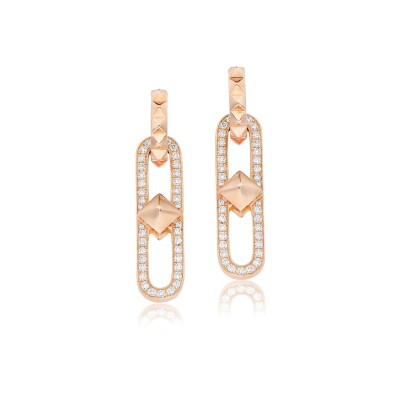 Kasbah earring, pink gold and diamonds