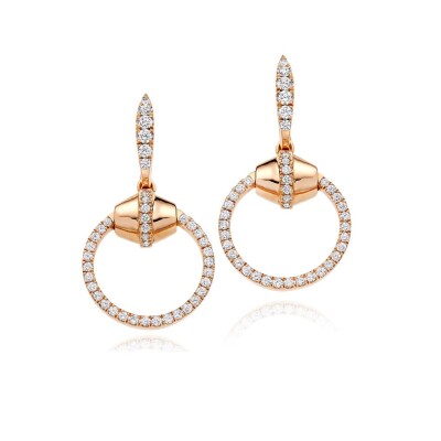 Tazzarine earrings, pink gold and diamonds