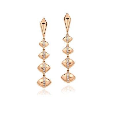 Tazzarine earrings, pink gold and diamonds