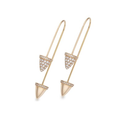Tazzarine earrings, pink gold and diamonds