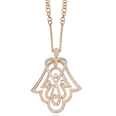 Pendentif Khmissa en or rose et diamants