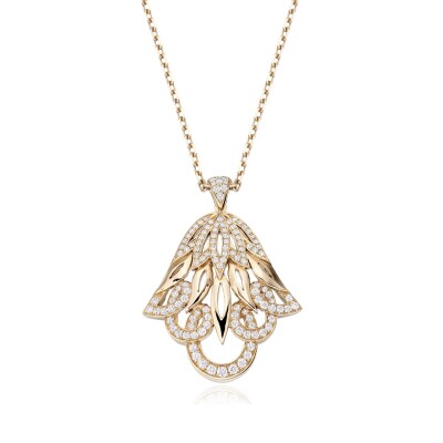 Pendentif Khmissa en or rose et diamants