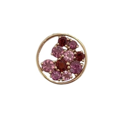 Pendentif Isabelle Langlois or rose, rhodolite, grenat et tourmaline rose