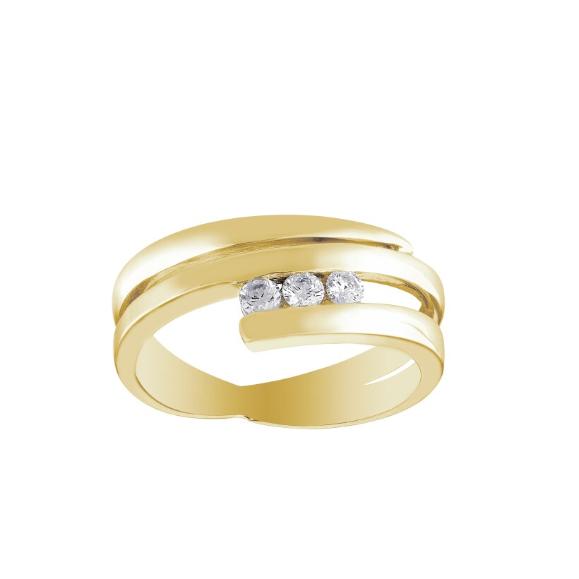 Bague or jaune et diamants