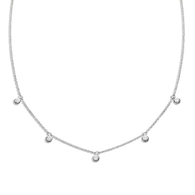 Collier or blanc et pampilles diamants