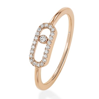 Bague Messika Move Uno semi pavée en or rose et diamants