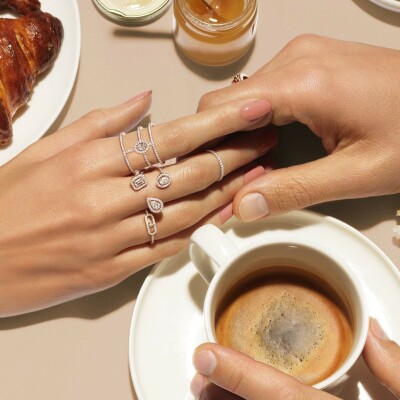 Bague Messika Move Uno semi pavée en or rose et diamants