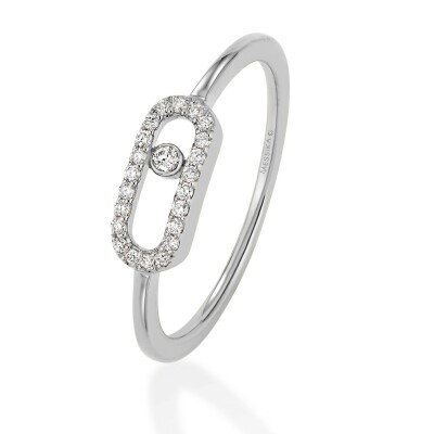 Bague Messika Move Uno semi pavée en or blanc et diamants