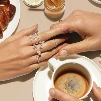 Bague Messika Move Uno semi pavée en or blanc et diamants